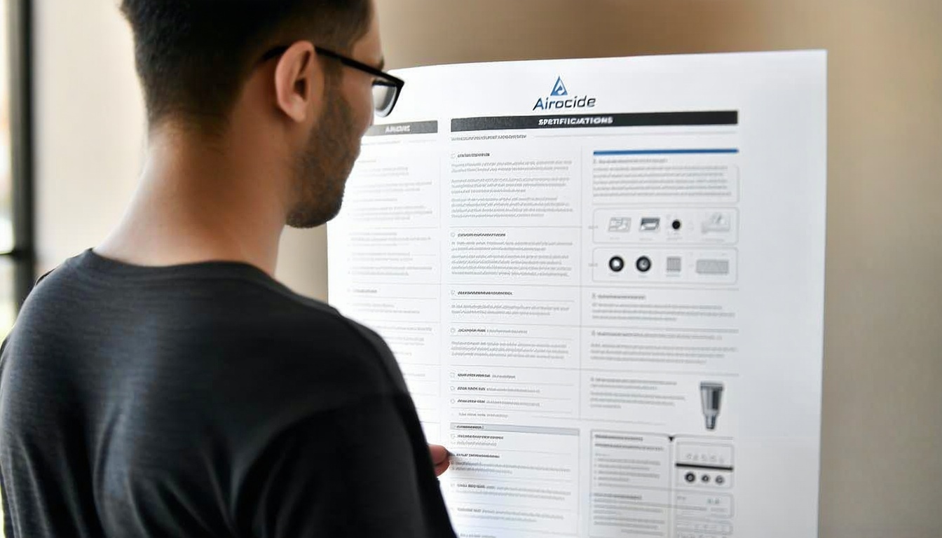 Person reviewing Airocide product specifications